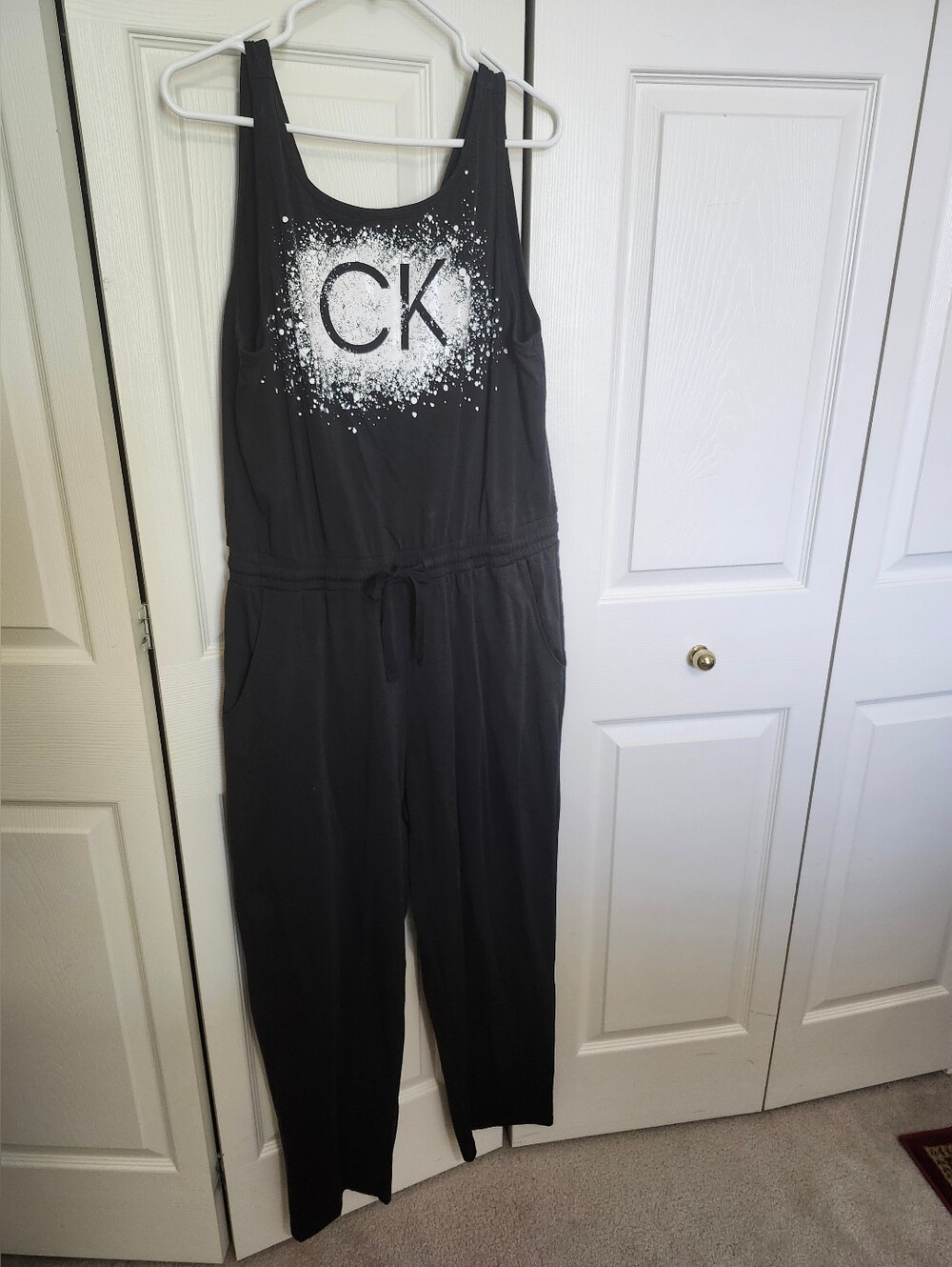 Calvin Klein Black Sleeveless Logo Jumpsuit